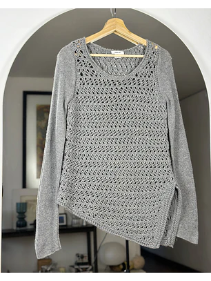 Chaleco gris calado