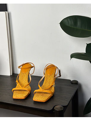 Sandalias de cuero naranja
