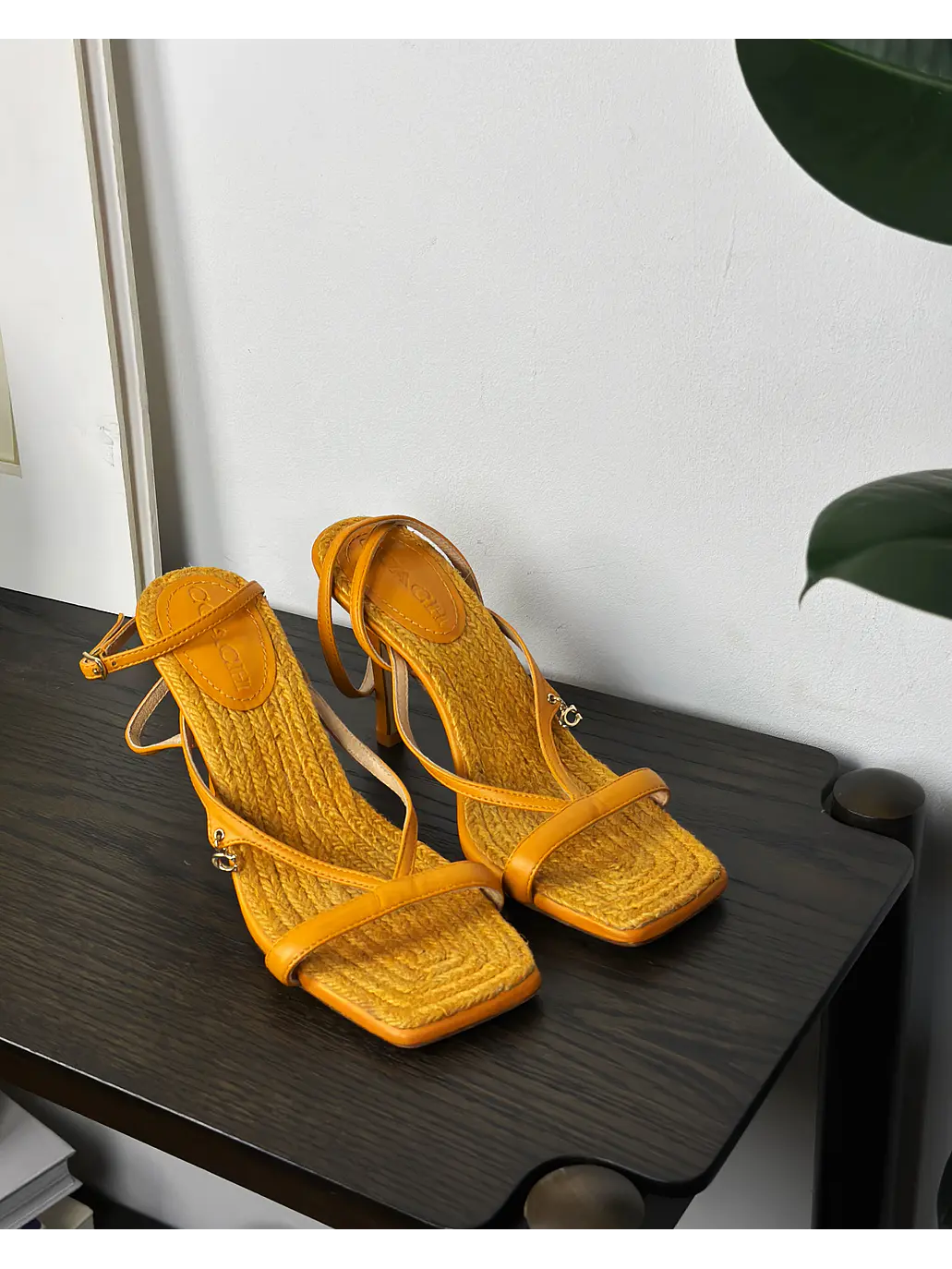 Sandalias de cuero naranja 5