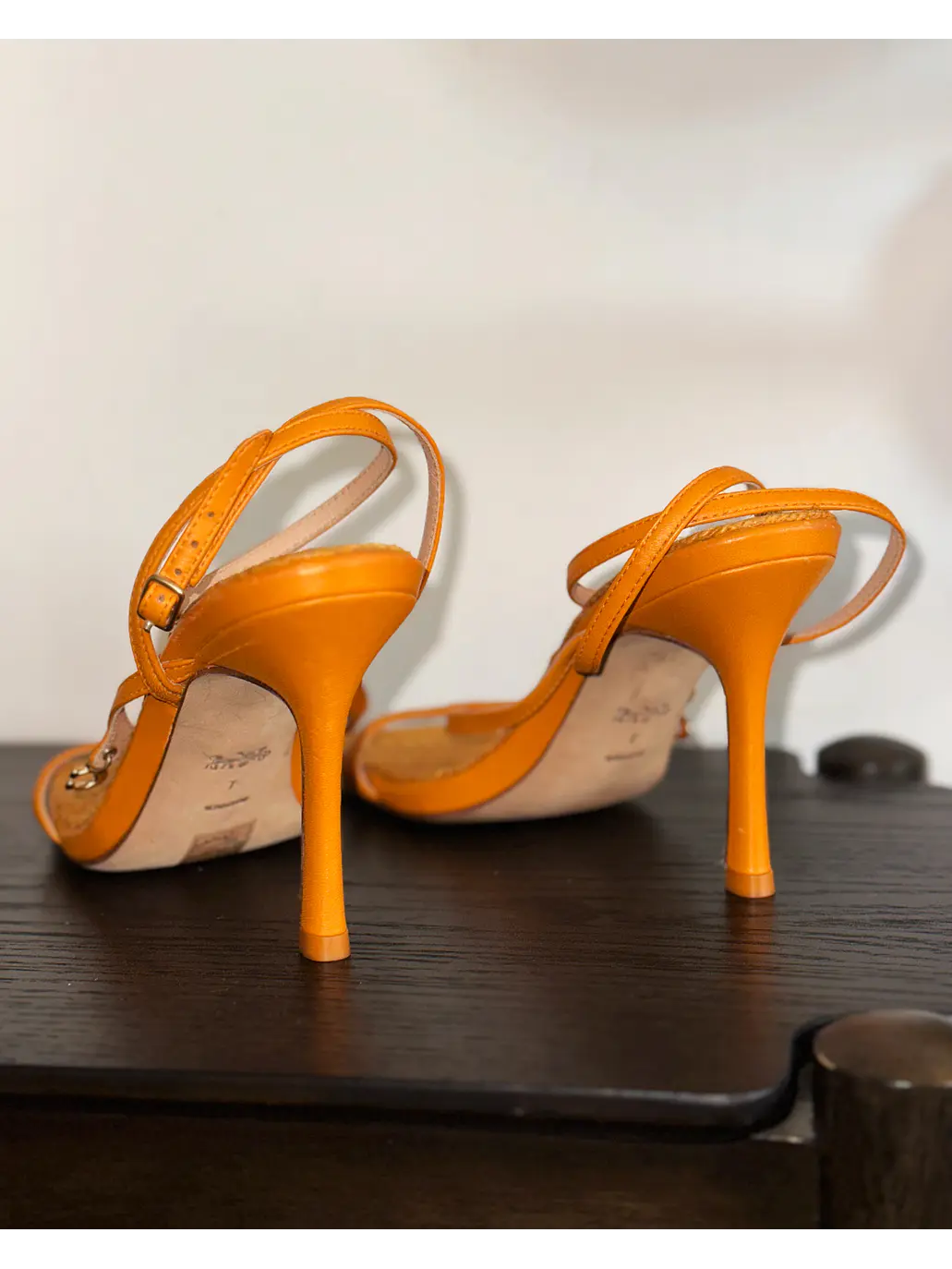 Sandalias de cuero naranja 6