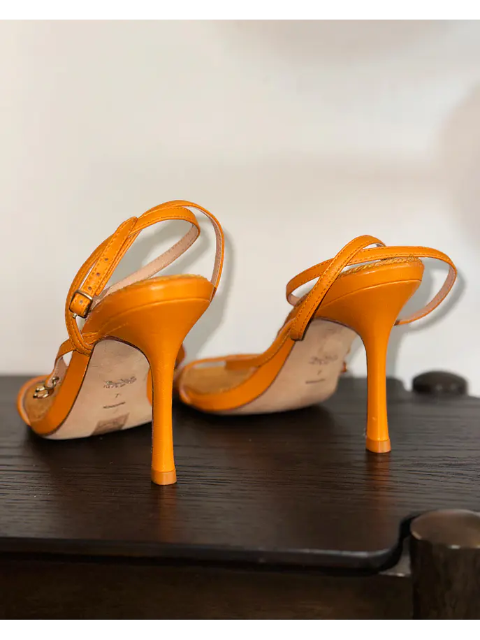 Sandalias de cuero naranja 6