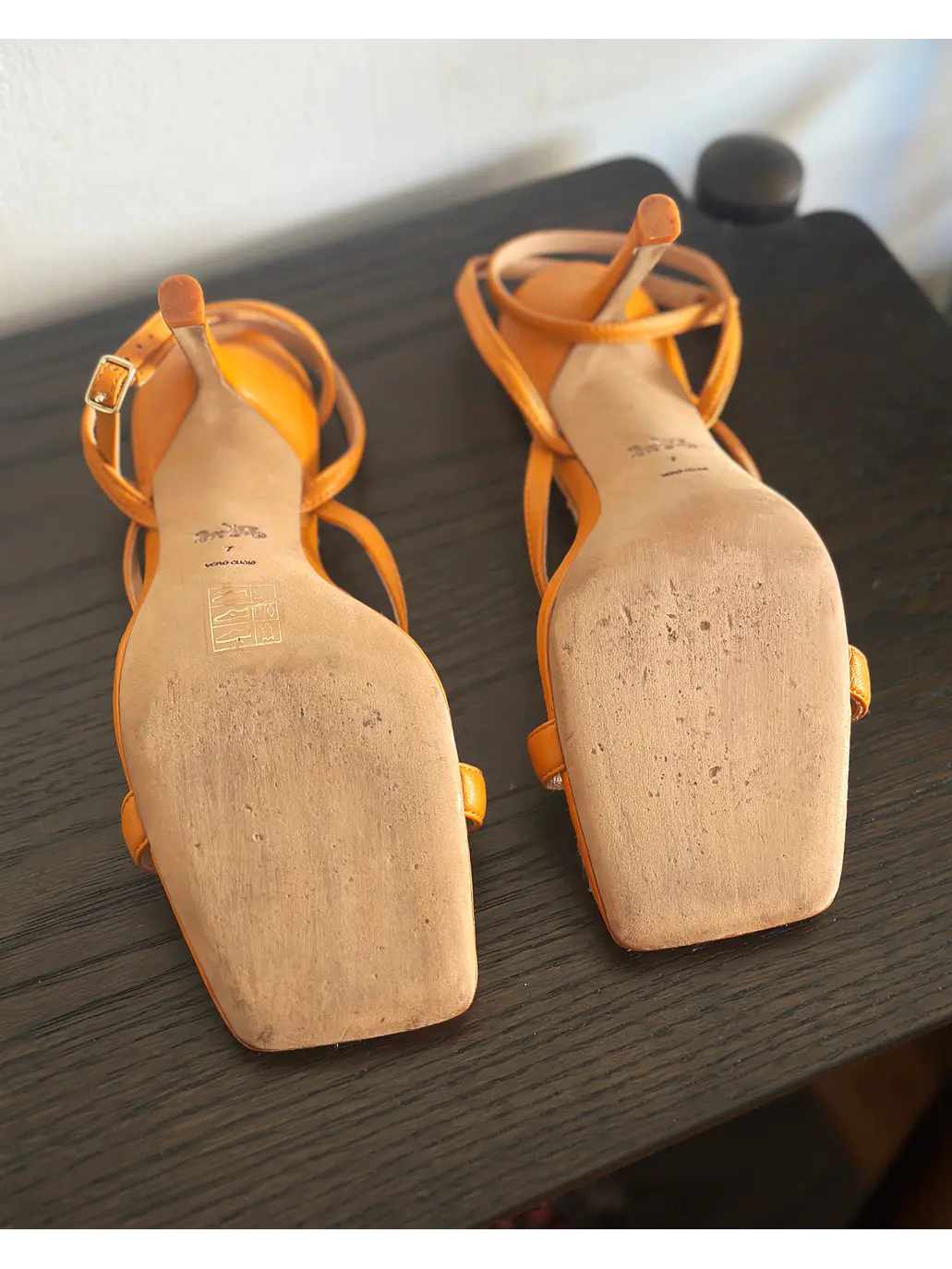 Sandalias de cuero naranja 7