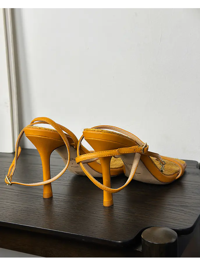 Sandalias de cuero naranja 8
