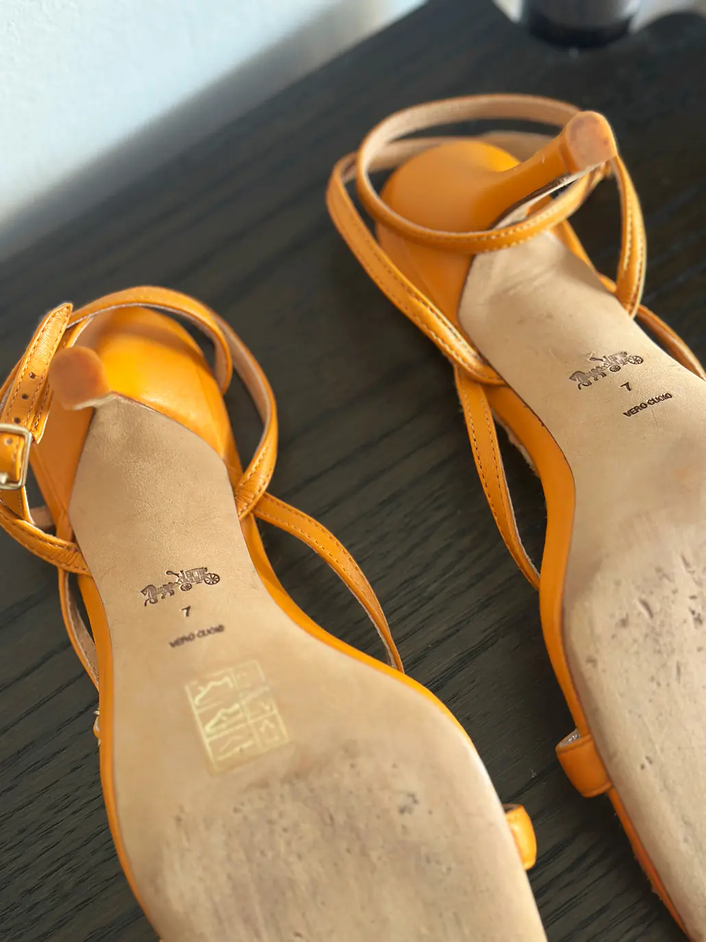 Sandalias de cuero naranja 9