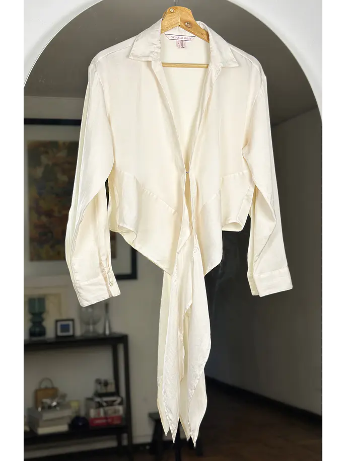 Camisa crema satinada 3