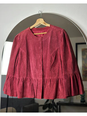 Chaqueta de cuero roja