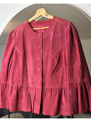 Chaqueta de cuero roja