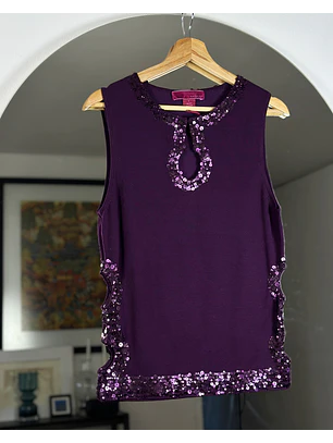 Top morado de seda 