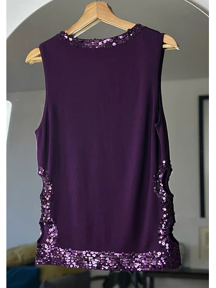Top morado de seda 