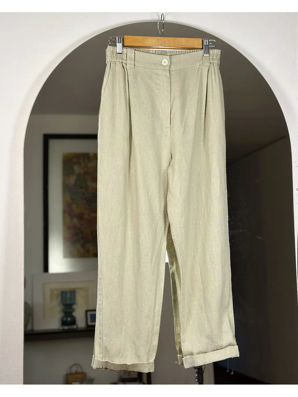 Pantalón lino beige 1