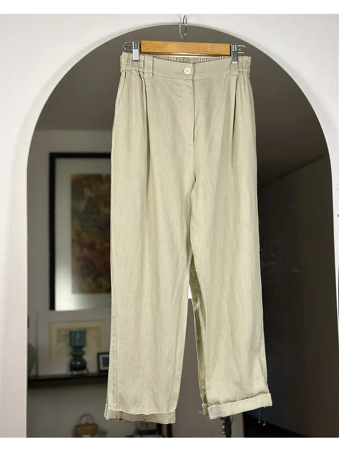 Pantalón lino beige 1