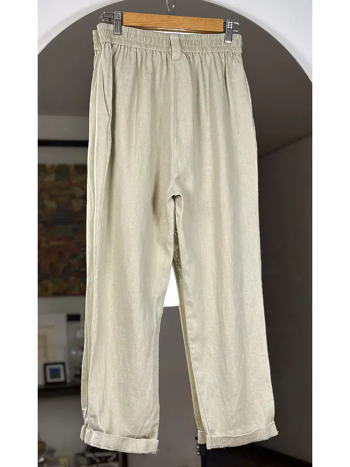 Pantalón lino beige 5