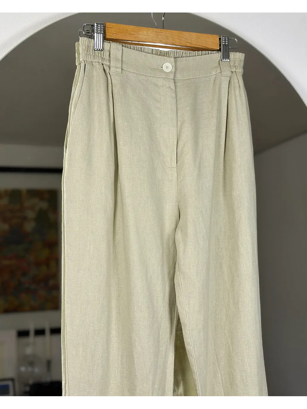 Pantalón lino beige 3
