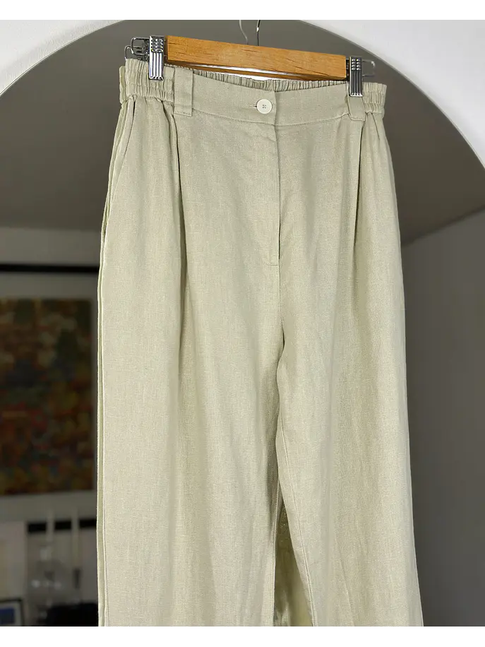Pantalón lino beige 3