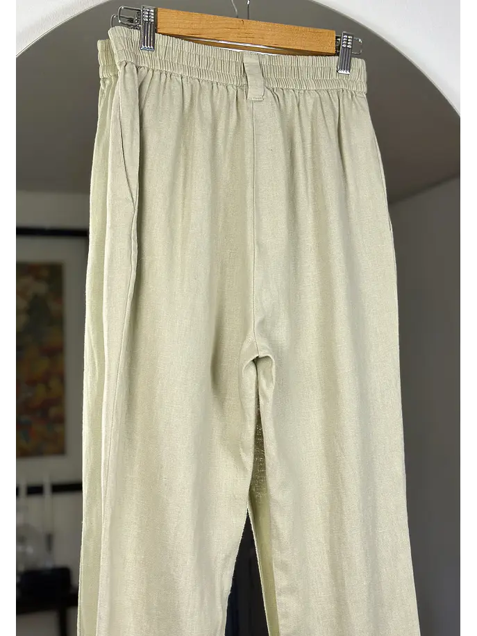 Pantalón lino beige 6