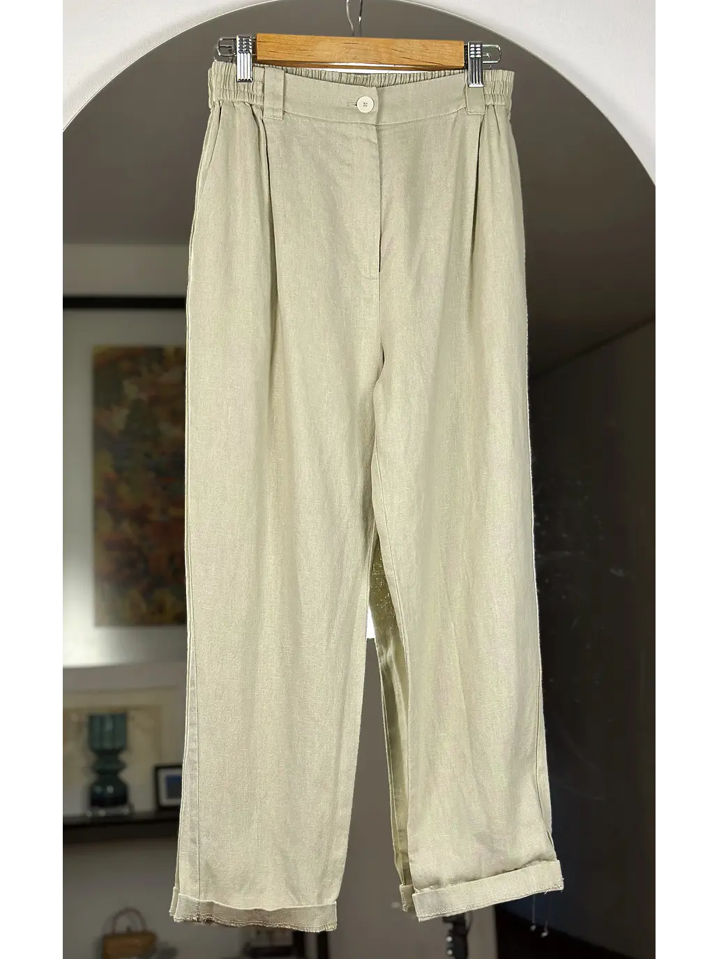 Pantalón lino beige 2