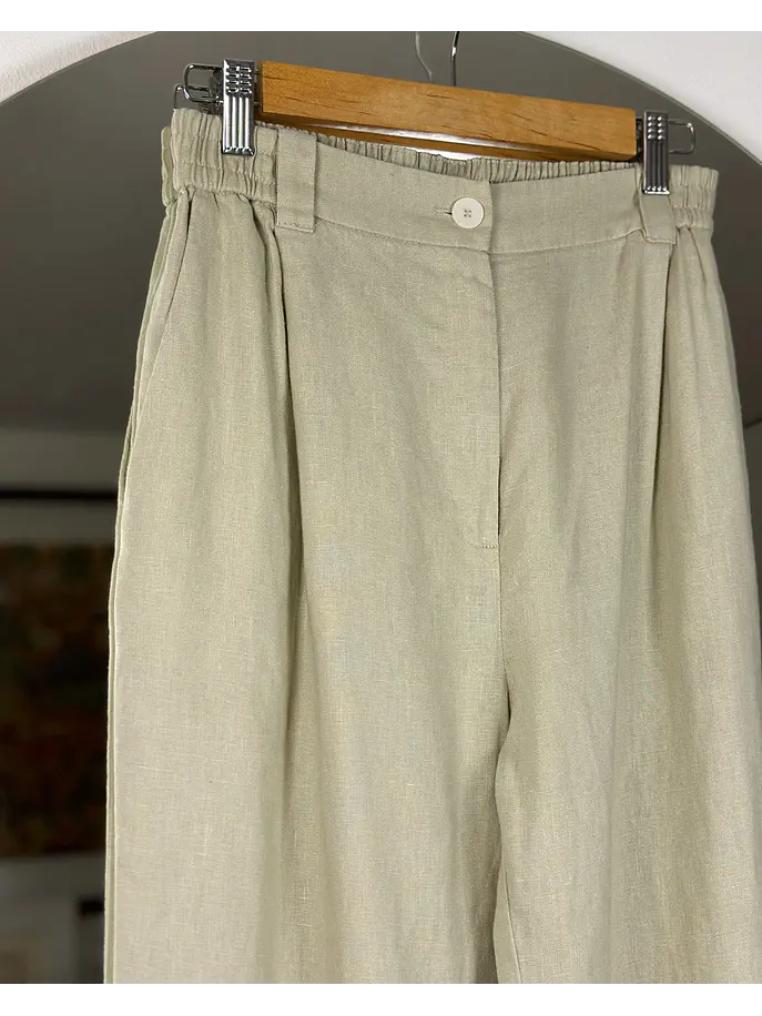 Pantalón lino beige 7