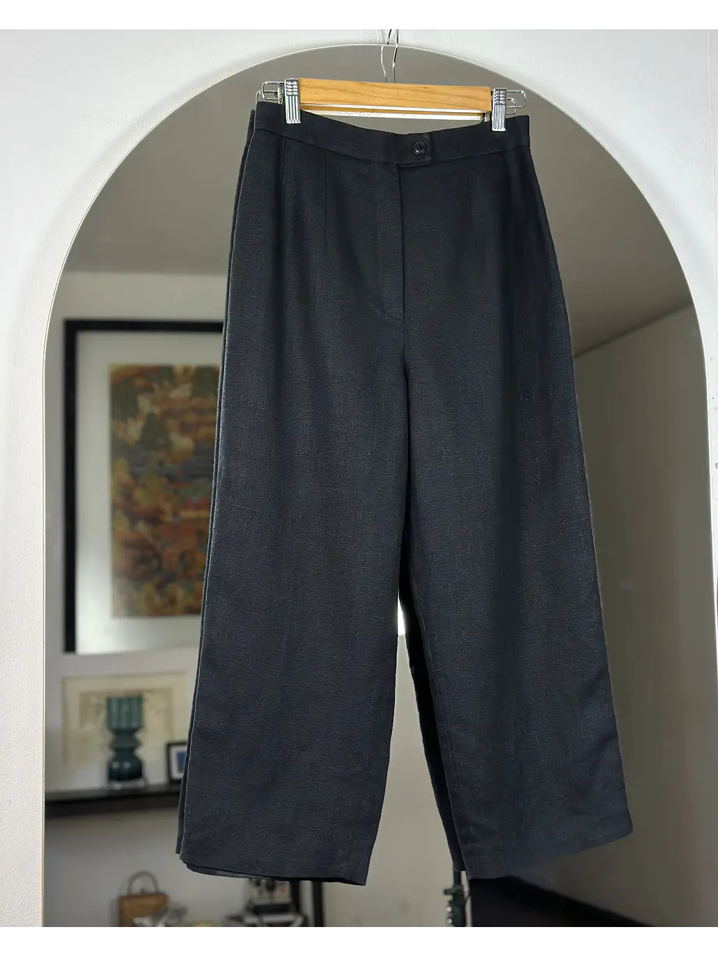 Pantalón de lino negro 1