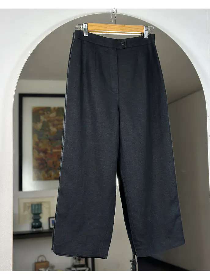 Pantalón de lino negro 1