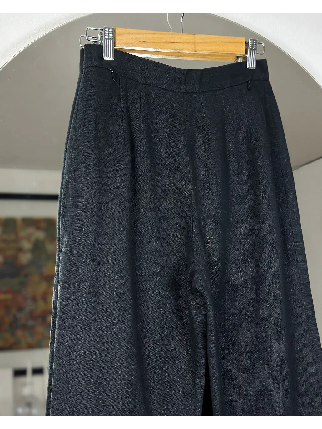 Pantalón de lino negro 6