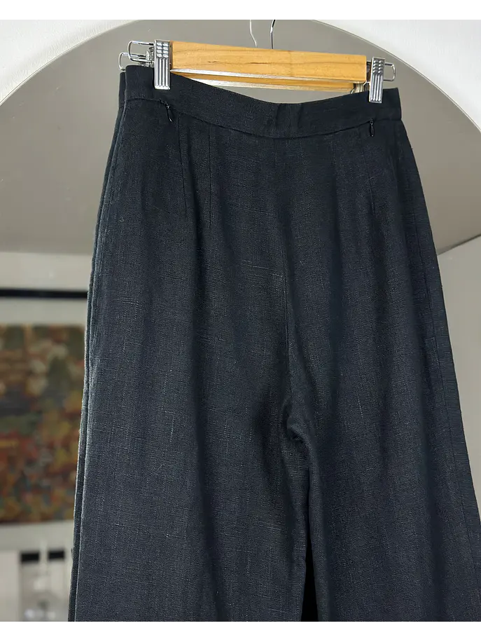Pantalón de lino negro 6