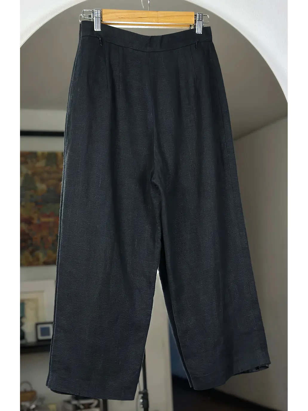 Pantalón de lino negro 5