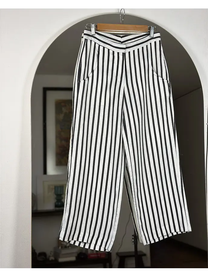 Pantalón de lino rayado 1