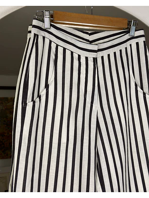 Pantalón de lino rayado