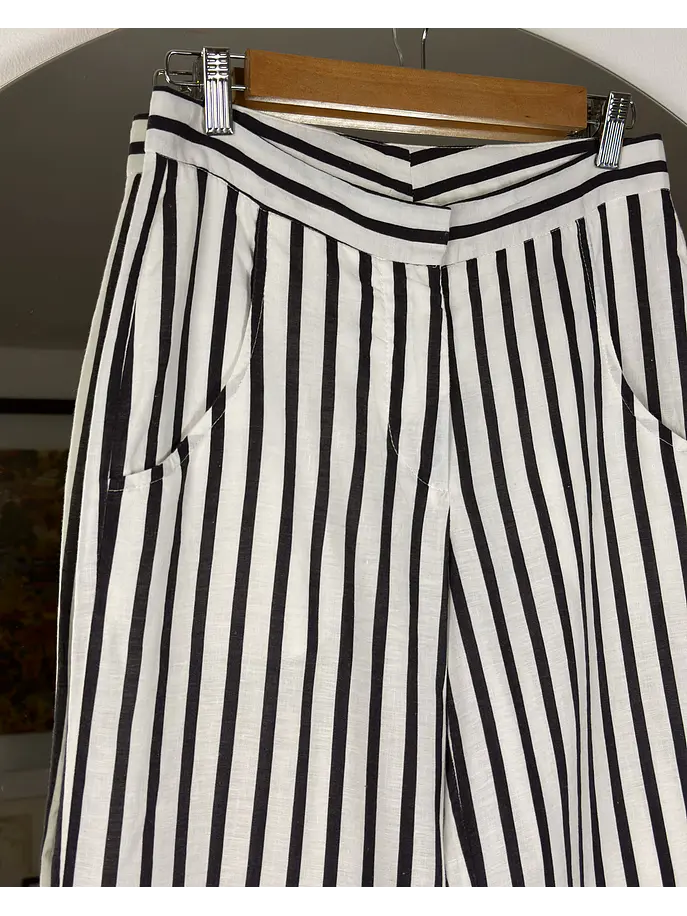 Pantalón de lino rayado 2