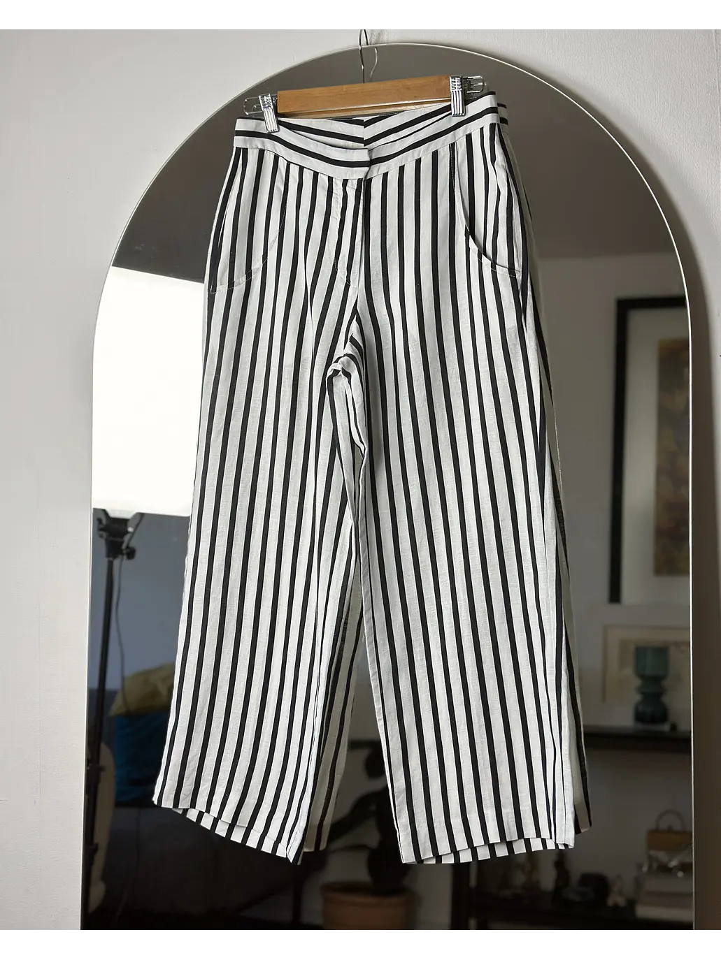 Pantalón de lino rayado 5