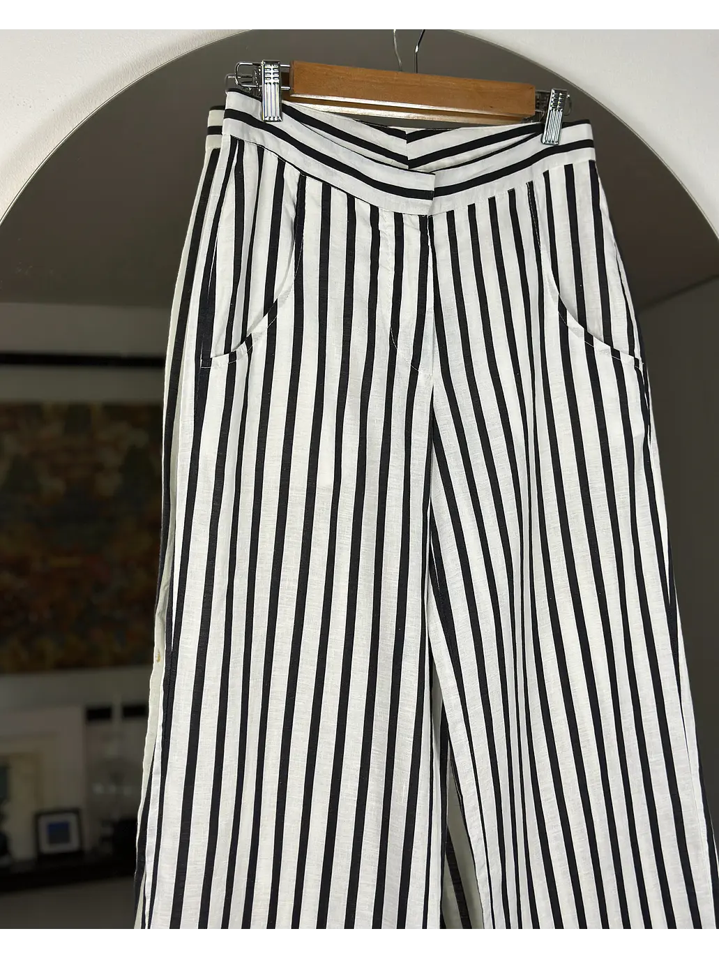 Pantalón de lino rayado 4