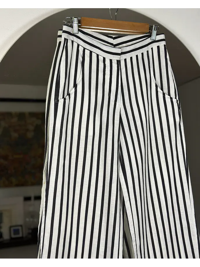 Pantalón de lino rayado 4