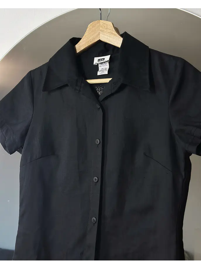 Camisa de lino negra  2