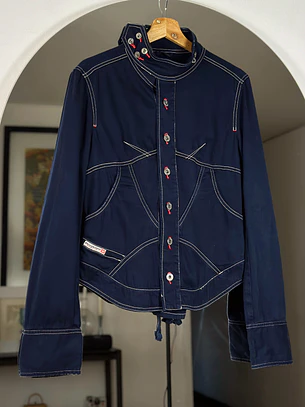 Chaqueta azul de algodón 