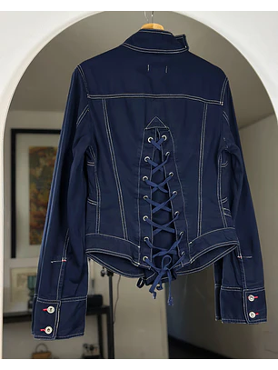 Chaqueta azul de algodón 