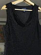 Top negro de seda con mostacillas - Miniatura 2