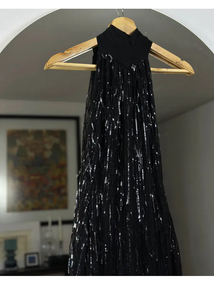 Vestido de lentejuelas sin espalda  3