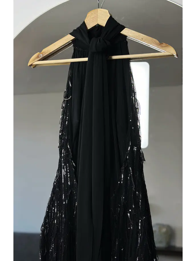 Vestido de lentejuelas sin espalda  5