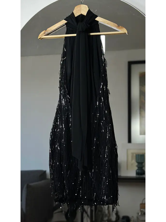 Vestido de lentejuelas sin espalda  4