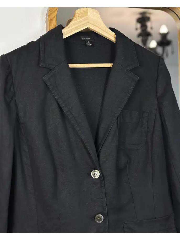 Blazer negro de lino  3