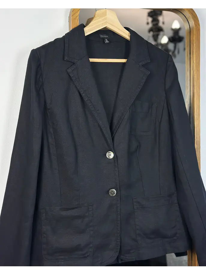 Blazer negro de lino  2