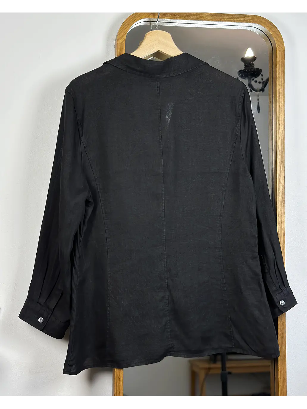 Camisa de lino negro 2