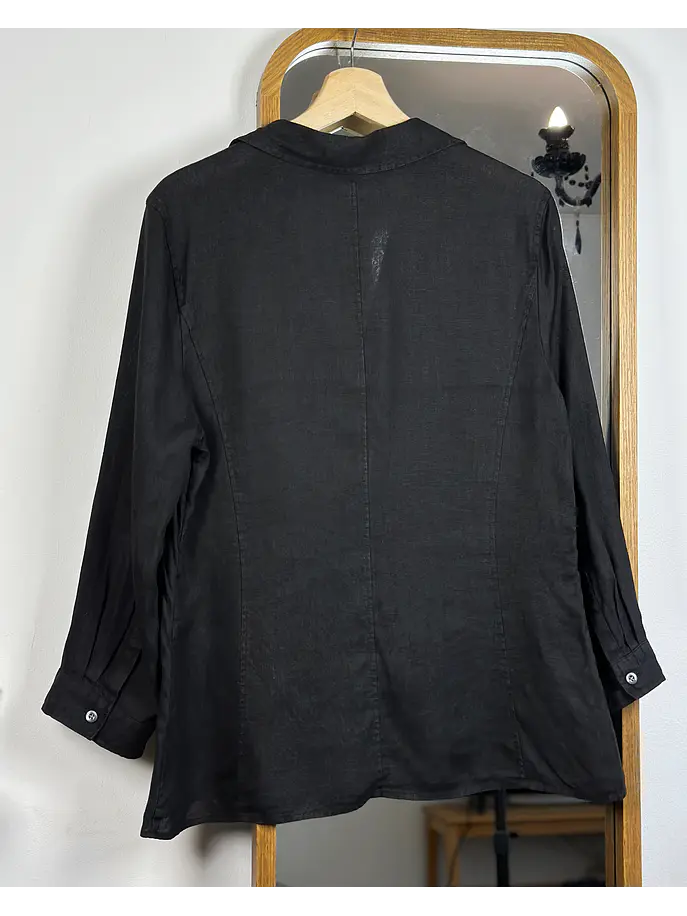 Camisa de lino negro 2