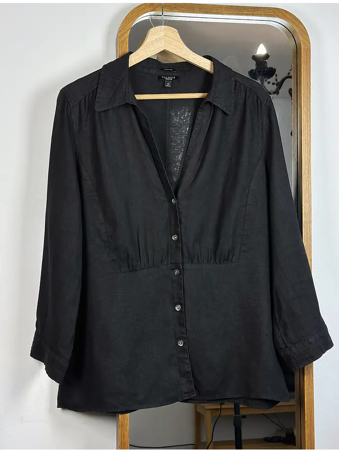 Camisa de lino negro 3