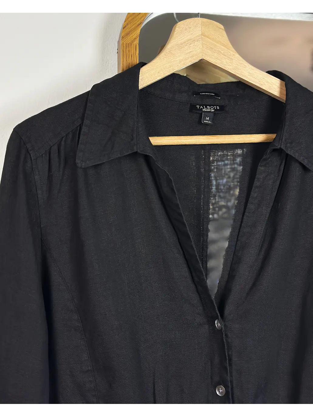 Camisa de lino negro 4