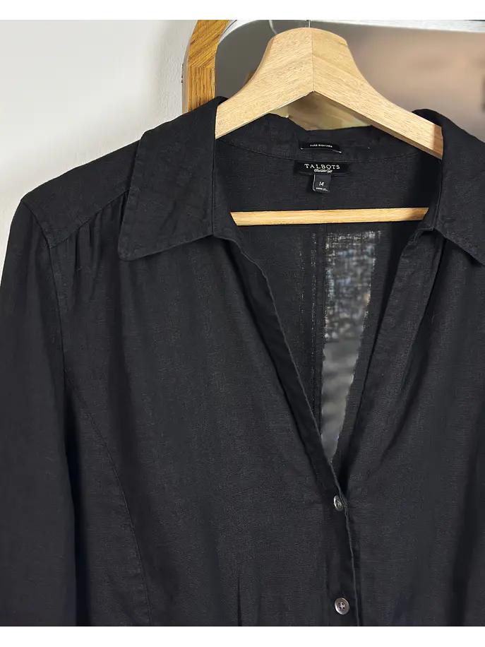 Camisa de lino negro 4