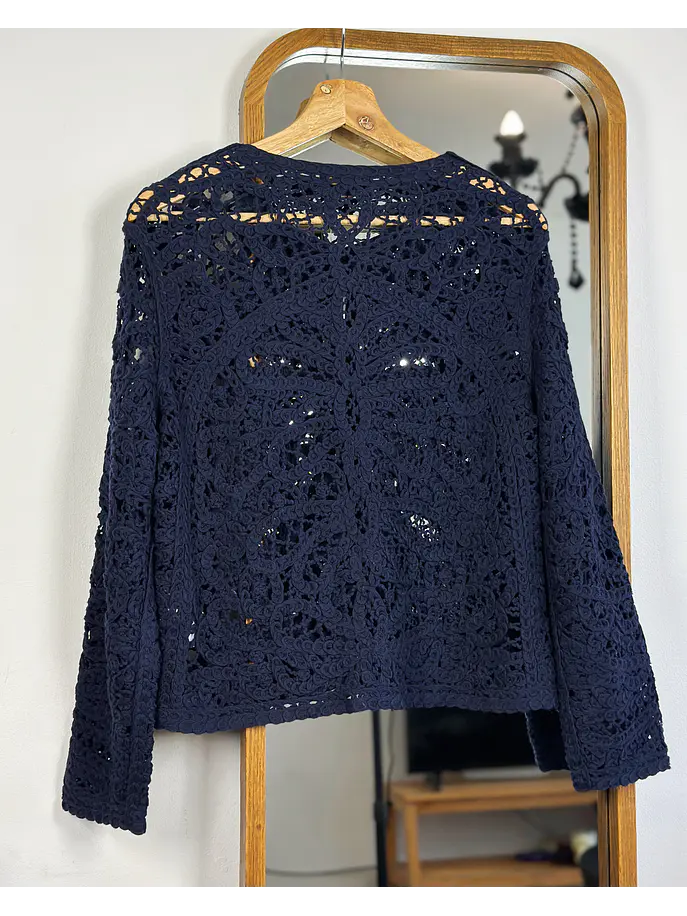 Chaleco azul trenzado 5