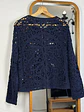 Chaleco azul trenzado - Miniatura 5