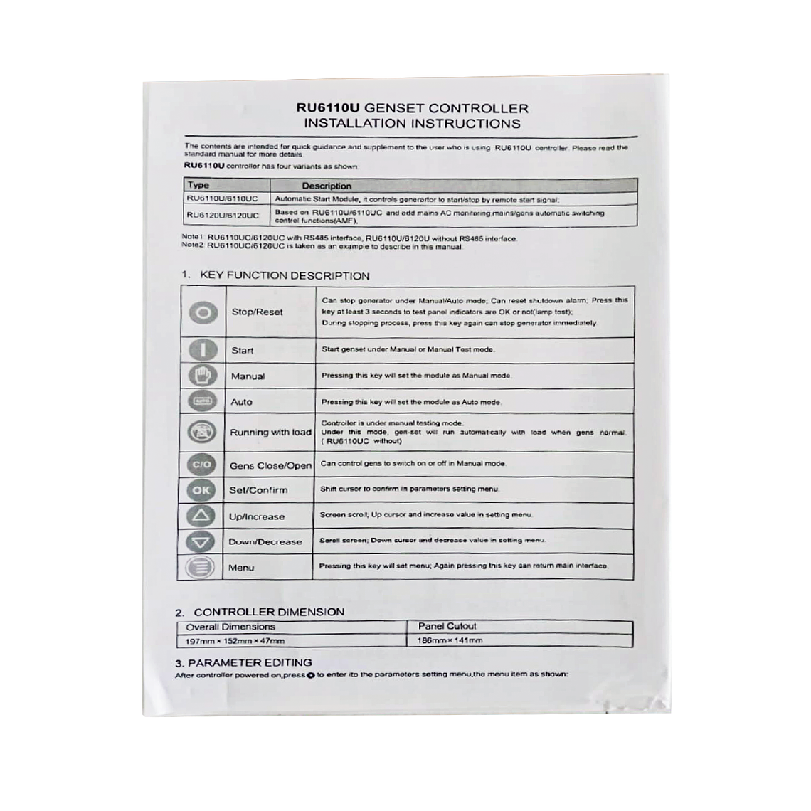 6110U Controlador Tipo Smartgen Genérico 5