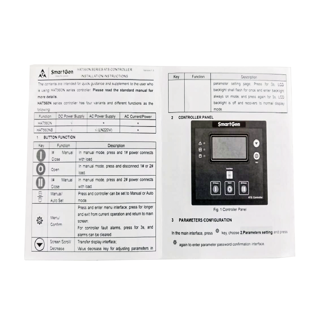 ATS HAT560N Controlador Smartgen 4